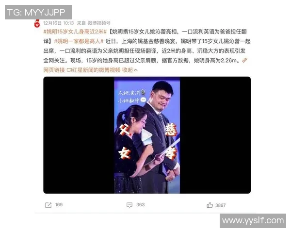 姚明女儿身高187厘米引发热议网友纷纷猜测未来篮球之路
